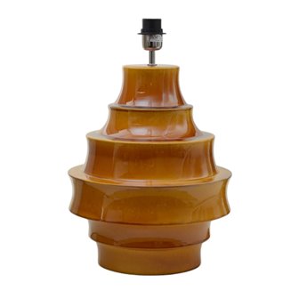 Duża pomarańczowa lampa stołowa ceramiczna modern retro Trinity - podstawa